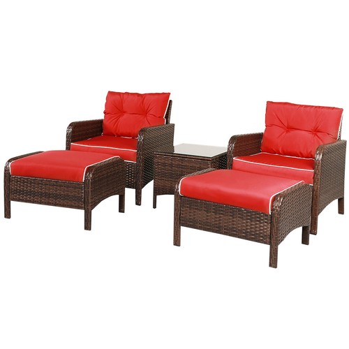 Pcs patio rattan wicker - 5,